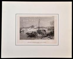 cca 1840-1850 Festung Peterwardein an der Donau in Sirmien, Pétervárad vára, acélmetszet, papír, pas...