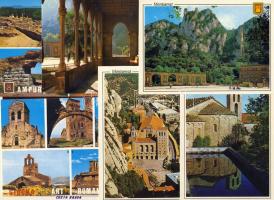 21db spanyol városképes postatiszta lap (Montserrat, Barcelona, Madrid, Costa Brava)