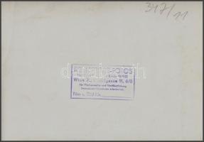 1964 Bécs, Kemal nevezetű versenyló, lovasa Gelics Mihály, feliratozott fotó, 13x18 cm