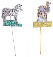 DN "Zoo Budapest - Elefánt" zománcozott fém jelvény (16x17mm) + DN "Zoo Budapest - Or...