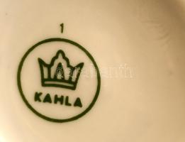 Kahla német porcelán bögre, matricás, jelzett, kopásnyomokkal, d: 7,5 cm + Lubiana lengyel porcelán ...