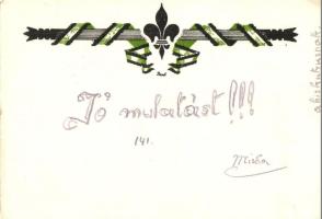 Magyar cserkész képeslap / Hungarian scout postcard, s: Bozó (EK)