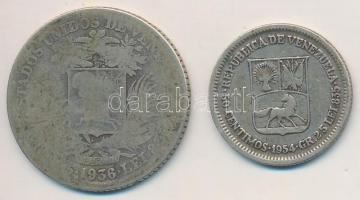 Venezuela 1936. Gram 5 (Bolivar) Ag + 1954. 50c Ag T:2-,3
Venezuela 1936. Gram 5 (Bolivar) Ag + 195...