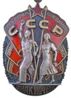 Szovjetunió ~1950-1960. "Becsület Érdemrend" jelzetlen zománcozott Ag kitüntetés mellszala...