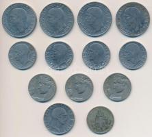 Olaszország 1912-1942. 20c Ni/Cu-Ni (8x) + 50c acél + 1L (4x) acél T:2,2-
Italy 1912-1942. 20 Cente...