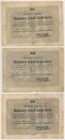 1849. 30kr "Kossuth bankó" (3x) T:III fo., szakadás