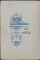 cca 1900 Kislány elsőáldozási portréja, keményhátú fotó Horn Mór nyitrai műterméből, 16,5×11 cm