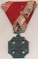 1916. "Károly-csapatkereszt" cink kitüntetés mellszalaggal T:2,2- sérült szalag Hungary 1916. "Charles Troop Cross" Zn decoration with ribbon C:XF,VF damaged ribbon NMK 295