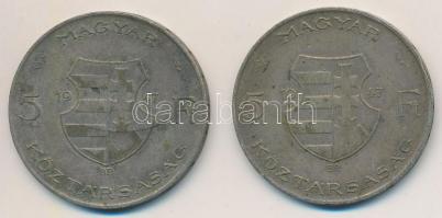 1947. 5Ft Ag "Kossuth" (2x) T:2- patina