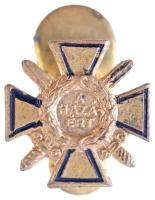 ~1940. "Tűzkereszt I. fokozata" miniatűr gomblyukjelvénye (14x14mm) T:2 Hungary ~1940. Miniature of "Hungarian Fire Cross 1st class" Br button badge (14x14mm) C:XF