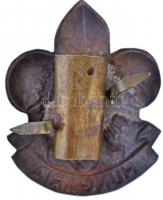 ~1940. "Hungaria" Br cserkész sapkajelvény (35x44mm) T:2