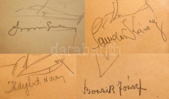 Szegő Gizi (1902-1985): Az Aranycsapat négy játékosának dedikált portréja (Bozsik, Grosics, Hidegkut...