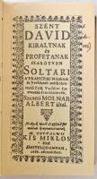 Szenczi Molnár Albert: Dávid Zsoltárok. Budapest, 1985, Helikon Kiadó. Kiadói aranyozott műbőr kötés...