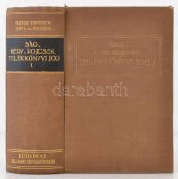 Sági János, Dr. Kéry János, Bojcsek Sándor: Telekkönyvi Jog. Telekkönyvi mintatár. Budapest, 1930, G...