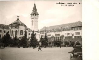 1940 Marosvásárhely, Targu Mures; Városháza, kultúrpalota, kézbesítési előjegyzéssel / town hall, palace of culture, 'Marosvásárhely visszatért' So. Stpl. photo (EK)