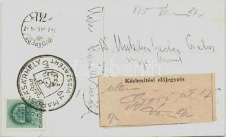 1940 Marosvásárhely, Targu Mures; Városháza, kultúrpalota, kézbesítési előjegyzéssel / town hall, pa...