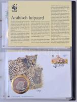 1986. 9db klf "WWF - Természetvédelmi Világalap" érmés bélyeges boríték, FDC, gyűjtői albu...