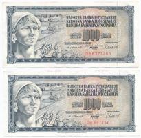 Vegyes: Görögország 1967. 100D (2x) sorszámkövetők + Jugoszlávia 1981. 1000D (4x) közte 2db sorszámk...