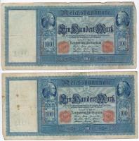 Német Birodalom / Császárság 1910. 100M piros pecsét és sorszám (5x) T:III,III-
German Empire 1910....