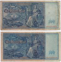 Német Birodalom / Császárság 1910. 100M piros pecsét és sorszám (5x) T:III,III-
German Empire 1910....