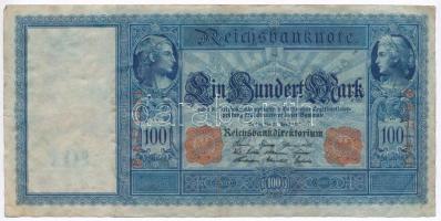 Német Birodalom / Császárság 1910. 100M piros pecsét és sorszám (5x) T:III,III-
German Empire 1910....