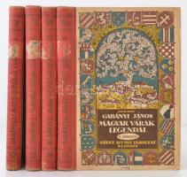 Olysói Gabányi János: Magyar várak legendái I-IV. Budapest,é.n.[1925-1927], Szent István-Társulat.  I. kötet: Negyedik kiadás, é. n. II. kötet: 1925. III.- IV. kötet: é.n. Kiadói illusztrált félvászon kötés, kopottas borítóval, egészoldalas fekete-fehér képekkel illusztrálva, intézményi bélyegzővel.