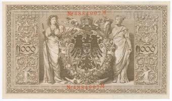 Német Birodalom / Császárság 1910. 100M piros pecsét és sorszám, sorszámkövetők (3x) T:II törés nélk...