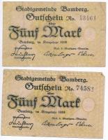 Németország / Weimari Köztársaság / Bamberg 1918. 5M (4x) T:III
Germany / Weimar Republic / Bamberg...