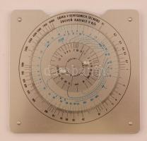 Sugárzásmérő fém eszköz, eredeti tokjában, 10x10 cm