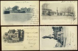 Franciaország 1900 21db városképes lap, főleg kis települések