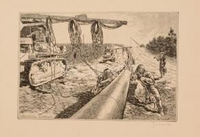 cca 1970 Képek a kőolaj- és gázipar életéből, 12 metszet neves művészektől, a lapok mérete: 28x40 cm...