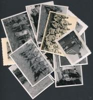 cca 1940 15 db II. világháborús magyar katonai fotó, rajta légvédelmi reflektor, gépfegyverek, egyéb...