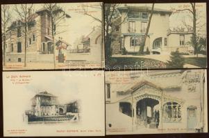 1900 4db Képeslap Hector Guimard által tervezett épületek