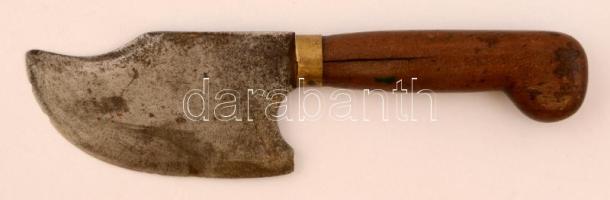 Gyógyfű- vagy fűszeraprító. Fa nyéllel, éles / Herb slicer 18 cm