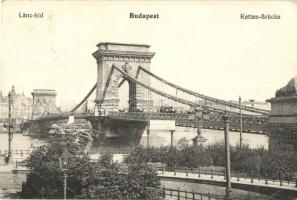 Budapest, Lánchíd, Erzsébet híd, Ferenc József rakpart, Hungária szálloda, gőzhajók - 3 db régi képe...