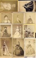 1860-1880 Régi fényképek: Női arc és mellképek (11db)