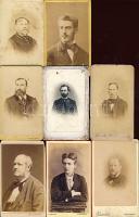 1860-1900 Régi fényképek: Férfi arc és mellképek (8db)