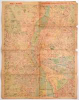 1950 Stoits György, Merre menjek? Budapest közlekedési térképe utcanévjegyzékkel, Kissé megviselt. 62x48cm