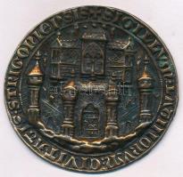 DN III. Béla esztergomi pecsétnyomójának Br emlékplakettje "SIGILLUM LATINORUM CIVITATIS STRIGONIENSIS" (~68mm) T:2