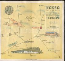 cca 1940 Kassa thj, sz. kir. város és természeti szépségeinek idegenforgalmi térképe. Összeállította Szeley József. Reklámokkal és rajzos térképekkel illusztrált kihajtható kiadvány. 10 p.