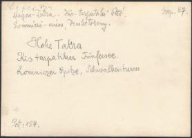 cca 1910-1915 Magas-Tátra, kis-tarpataki tó, Erdélyi Mór felvétele, hátoldalon feliratozva, 11x16 cm