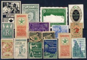 1909-1912 17 db Eszperantó Kongresszus levélzáró