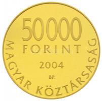 2004. 50.000Ft Au "Magyarország az Európai Unió tagja" tanúsítvánnyal (14,1g/0.986) T:PP f...