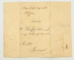 1904 Dr. Kárffy Ödön történész, levéltáros, levele, Magyar Királyi Belügyminisztériumtól, amelyben o...