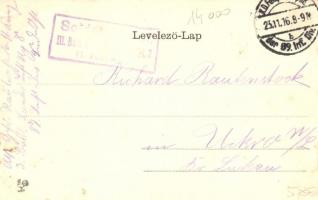 Brassó, Kronstadt, Brasov; Pénzügyi palota / Financial palace. Art Nouveau litho frame (EK)