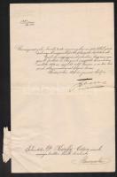 1898 Dr. Kárffy Ödön történész, levéltáros, fizetésemelési értesítése, Magyar Királyi Belügyminiszté...