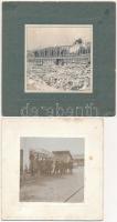 cca 1910 Feketebalog, csoportképek különböző helyszíneken, 6 db kartonra kasírozott fotó, 8x8 és 12x17 cm közötti méretekben