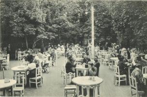 Nagyszeben, Hermannstadt, Sibiu; Erlen parki cukrászda kerthelyisége / Conditorei Erlenpark / confectionery