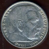 Német 3.Birodalom 1939J 5M Ag "Hindenburg" h.k-tel T:2/3 ph R!