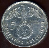 Német 3.Birodalom 1939J 5M Ag "Hindenburg" h.k-tel T:2/3 ph R!